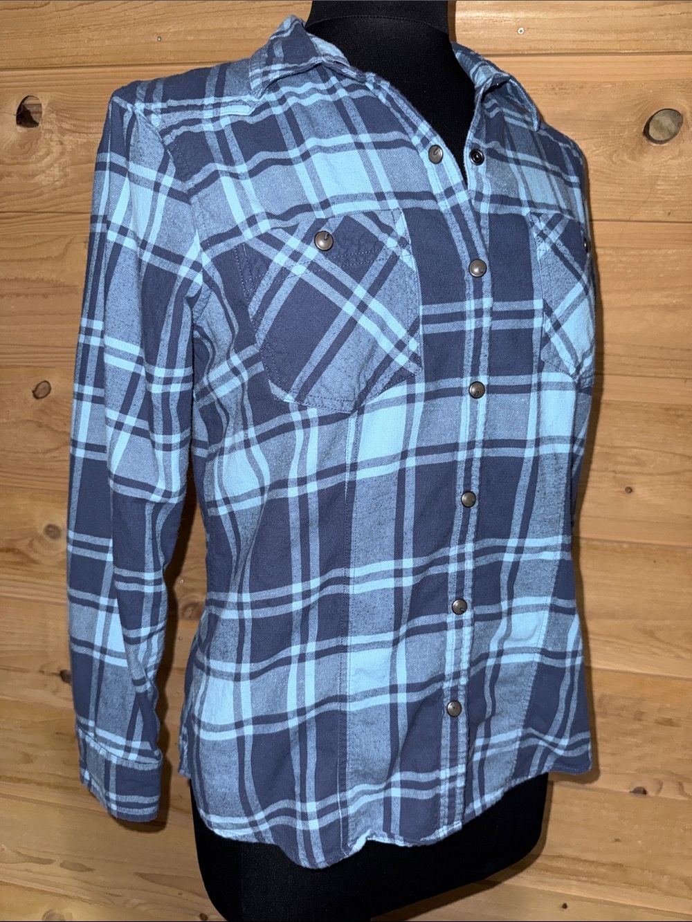Eddie Bauer Blue Plaid Button-Down Shirt